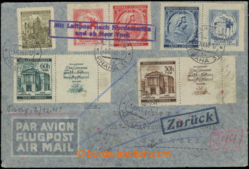 204885 - 1941 R+Let-dopis adresovaný do USA, bohatě vyfr. zn. emise