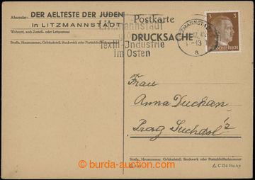 204894 - 1942 GHETTO LITZMANNSTADT  preprinted postcard DER AELTESTE 
