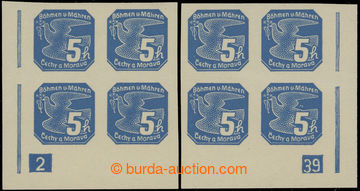 204911 - 1939 Pof.NV2, Novinové (I.) 5h modrá, levý a pravý doln
