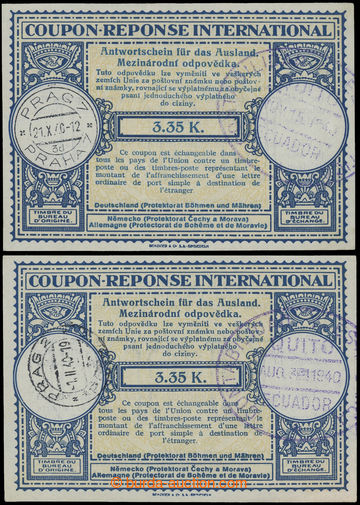 204965 - 1939 CMO2, 2x international reply coupon 3.35K, both width f