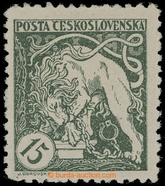 205060 -  Pof.27E, 15h green, line perforation 10½;; exp. by Mrn