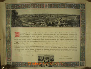 205217 - 1916 POUTNÍ SHEET / coloured pilgrimage sheet - certificate