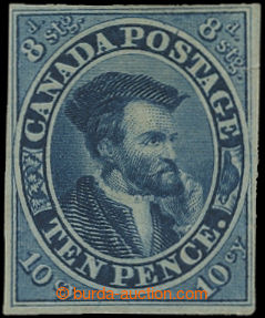 205220 - 1852-1857 SG.20, Cartier 10P blue, medium strong paper; very