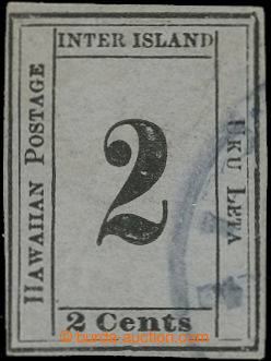 205240 - 1859 Sc.16, Mi.10a, INTER ISLAND 2C black / grey, blue cance