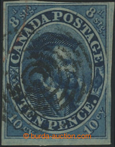 205249 - 1852-1857 SG.13, Cartier 10P bright blue, thin hand-made pap