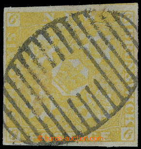 205257 - 1851 SG.4, 6P olive yellow, oval grid pmk; fine stamp, cat. 