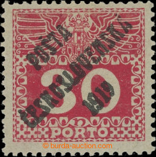 205265 -  Pof.70, Velké číslice 30h červená, I. typ; po nálepce
