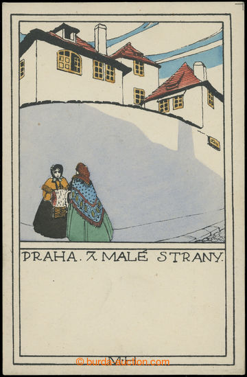 205267 - 1920 PRAGUE, Z Malé Strany, lithography; Un, signed M.H, su