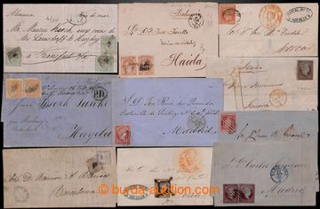 205287 - 1851-1871 10 old letters i.a. franked with. Mi.6, 6Cts, Mi.3