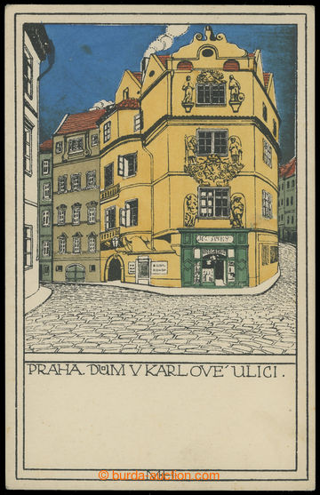 205288 - 1920 PRAGUE, House in Karlova street; lithography; Un, super