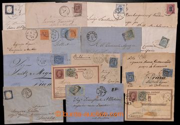 205326 - 1863- partie 13 dopisů a 2 dofrankovaných KL, mj. Sass.2, 