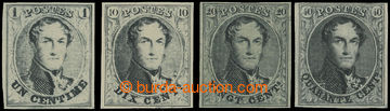 205353 - 1858 PLATE PROOFS  for Mi.6-9, Leopold I. 1C-40C; complete s