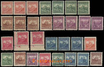 205442 - 1926 Pof.209-224, Castles 30h - 2,50CZK, complete set 30 pcs