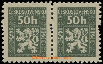 205517 - 1945 Pof.SL1 production flaw, Official I. 50h green, horizon