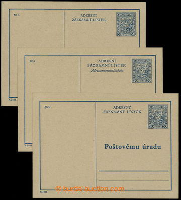 205554 - 1937 CAZ1A+B+C, comp. 3 pcs of p.stat in all language varian
