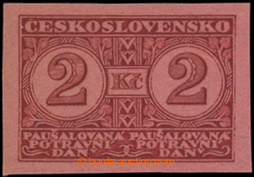 205565 - 1930 PLATE PROOF  Pof.PD8, Definitive issue 2CZK red, imperf