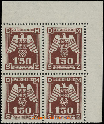 205570 - 1943 Pof.SL20, value 1,50 Koruna brown (II.), UR corner blk-
