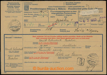 205583 - 1943 stationery COF6, telegraph postal order II. volume - po