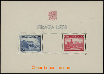 205589 - 1937 Pof.A342/343, aršík Praga 1938, u hodnoty 50h modrá 