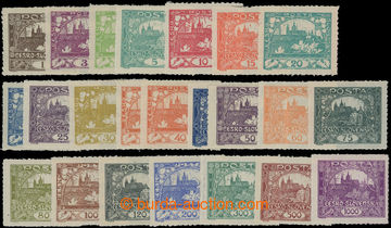 205608 -  Pof.1-26, 1h-1000h, selection of stamps with pin hole perfo
