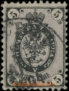 205666 - 1864 Mi.11, Znak 5K černá / světle červenofialová, bez 