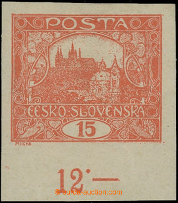 205717 -  Pof.7a, 15h brown-red, the bottom marginal piece with contr