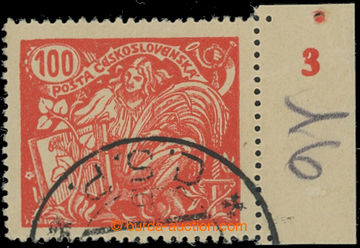205720 -  Pof.173A plate number, 100h red with R margin and plate num