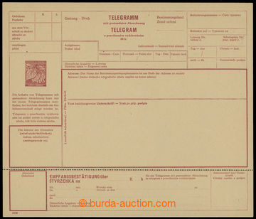 205770 - 1939 CTÚ1b  telegram with posečkaným account, Linden Leav