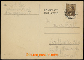 205852 - 1943 GHETTO TERESIENSTADT  preprinted postcard - thanks for 