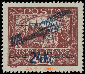205891 -  Pof.L2A IIp, I. provisional air mail stmp. 24Kč/500h brown