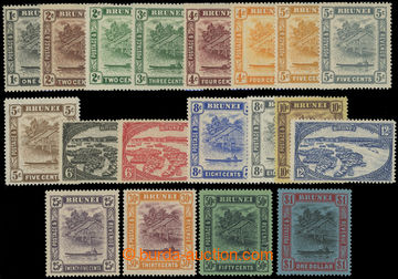 205898 - 1924-1937 SG.60-78, Brunei River a Vesnice 1C - $1; kompletn