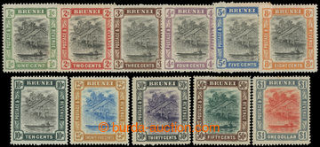 205901 - 1907-1910 SG.23-33, Brunei River 1C - £1; obvyklá kval