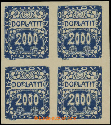 205954 - 1919 Pof.DL14, Ornament 2000h modrá, 4-blok; zk. Vrba