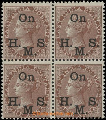 205958 - 1874-1882 SG.O32, official Victoria 1A brown, block of four;