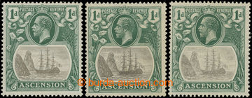205984 - 1924-1933 SG.11a, 11b, 11c, Jiří V. Znak kolonie 1P zelen