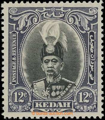 205988 - 1937 SG.61a, Sultan Halimshah 12C black and violet with miss