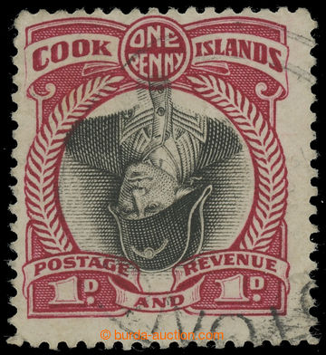 206038 - 1932 SG.100a, Cook 1P black / red, INVERTED CENTER, used, ca