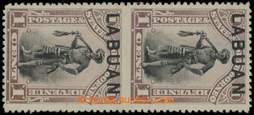 206042 - 1894-1896 SG.62ba, vertical pair 1C grey / mauve, in the mid
