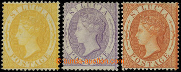 206048 - 1864.176 SG.16, 17a, 18,, Victoria 4P, 6P, 1Sh, wmk CC, perf