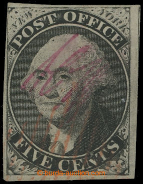 206071 - 1845-1846 LOCAL ISSUE NEW YORK  Sc.9X1a, Washington 5C black