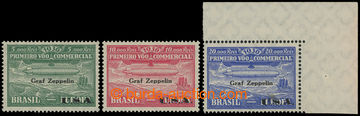 206204 - 1930 Mi.Zp.4-Zp.6, Zeppelin 5000R - 20000R with overprint US