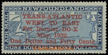 206207 - 1932 SG.221, Transatlantický let, přetisk One Dollar and F