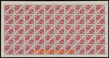 206213 - 1939 COUNTER SHEET / Pof.DR2, 50h red, complete 100 stamps s