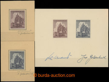 206246 - 1944 Pof.120-121, Cathedral St. Vitus, 2x two stamp. on/for 