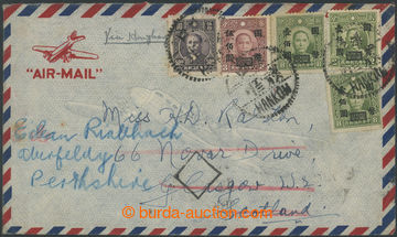 206266 - 1947 Let-dopis do Skotska, s bohatou frankaturou přetiskov