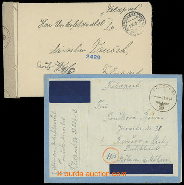 206322 - 1944-1945 ITALSKÉ TAŽENÍ sestava 2ks lístků dopisů od 
