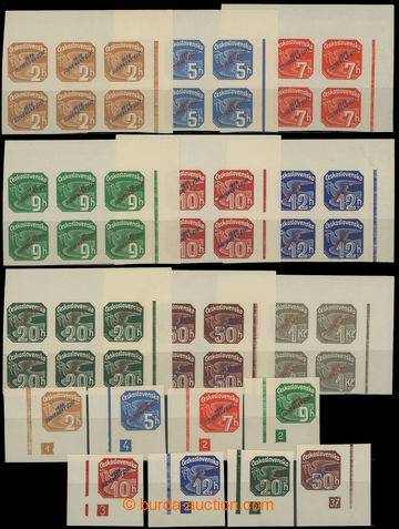 206329 - 1939 Sy.NV1-9, Overprint issue, complete set in/at UR blocks
