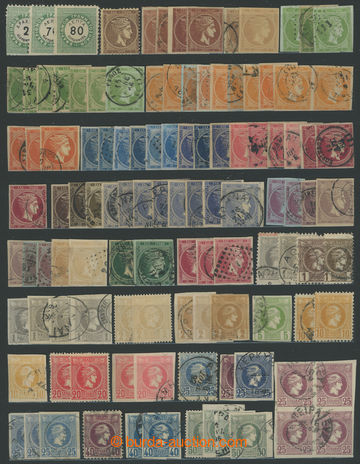 206380 - 1886 selection of 108 stamps Large and Small head of Hermes,
