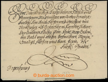 206419 - 1654 CZECH LANDS / folded nobiliary letter sent from Polná 
