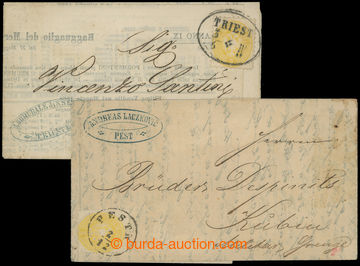 206427 - 1863-1864 sestava 2ks skládaných firemních Tiskopisů, 1x